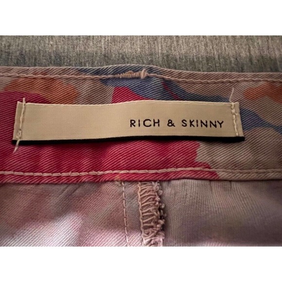 Rich & Skinny Womens Cropped Jeans Multicolor Floral Stretch High Rise‎ USA 26 - Picture 4 of 8